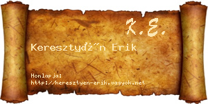 Keresztyén Erik névjegykártya
